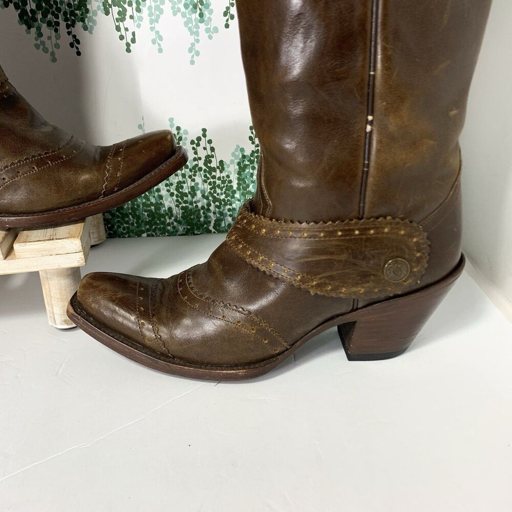 Leather Corral Western Boots Cowboy Cowgirl Size 7.5 Women - Picture 2 of 16